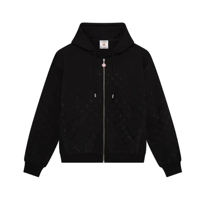 Hanorac cu mâneci lungi și monogramă din cristale Hanorac cu mâneci lungi și monogramă din cristale