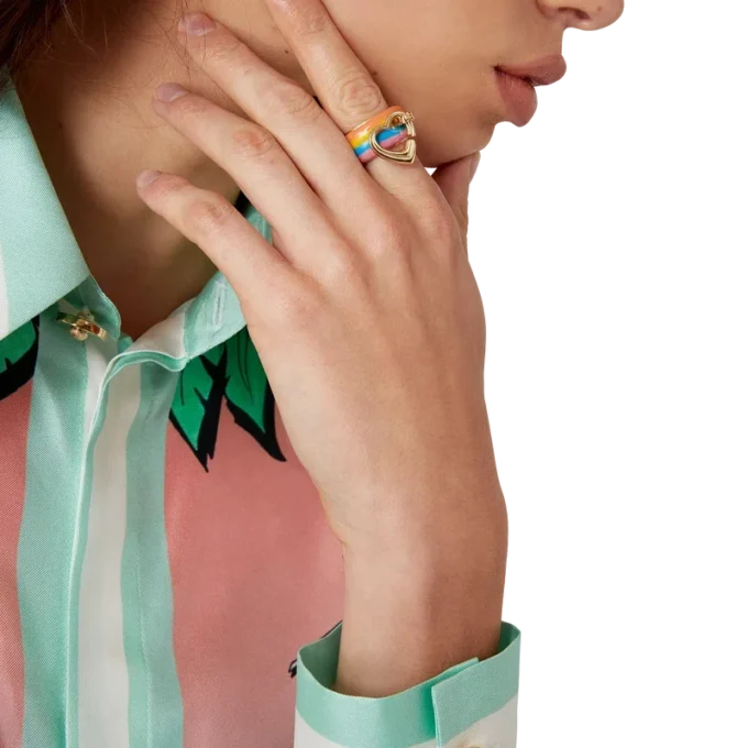 Inelul Rainbow Heart