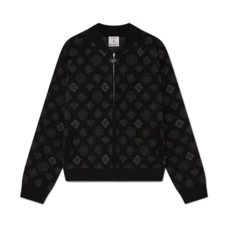 Jachetă bomber cu monogramă jacquard