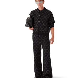 Jachetă bomber cu monogramă jacquard