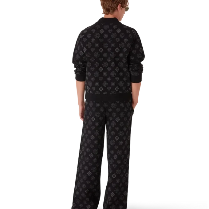 Jachetă bomber cu monogramă jacquard