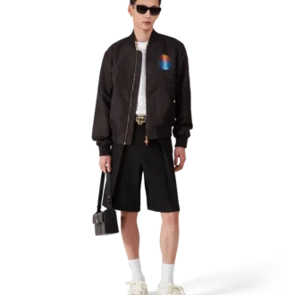 Jachetă bomber din organza cu efect de gradient