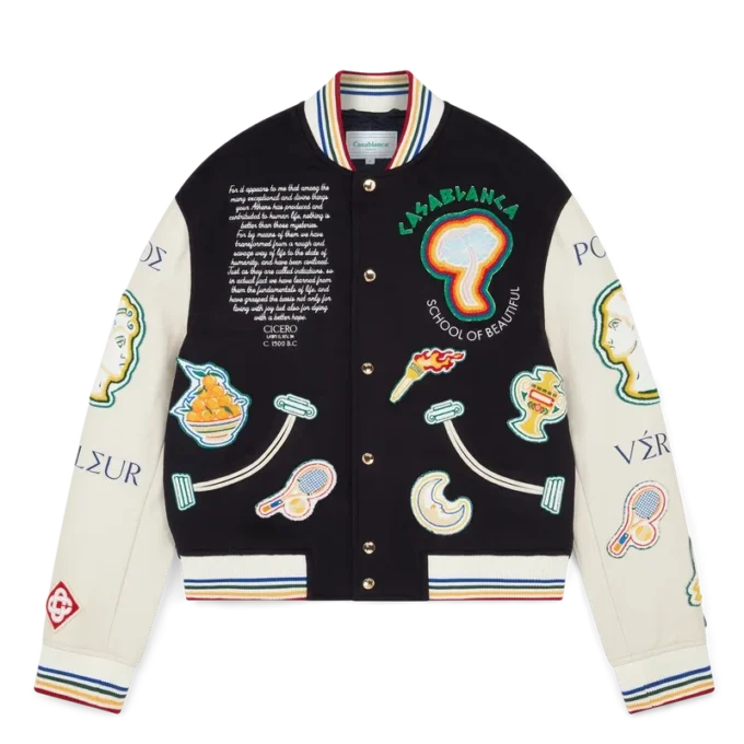 Jachetă bomber patchwork din chenilă Jachetă bomber patchwork din chenilă