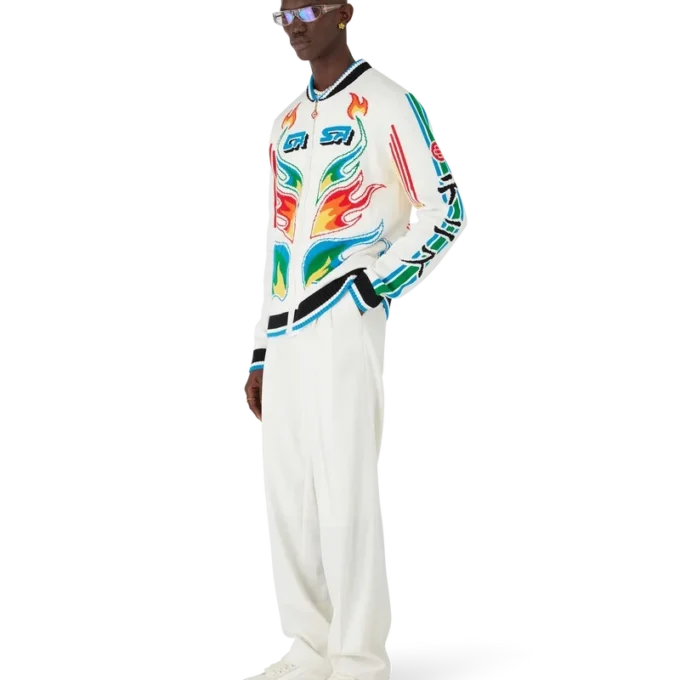 Jachetă Casa Club din tricot de bumbac Flame Laurel