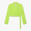 Jachetă croită din crep verde Jachetă croită din crep verde