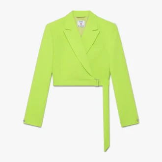 Jachetă croită din crep verde