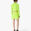Jachetă croită din crep verde Jachetă croită din crep verde