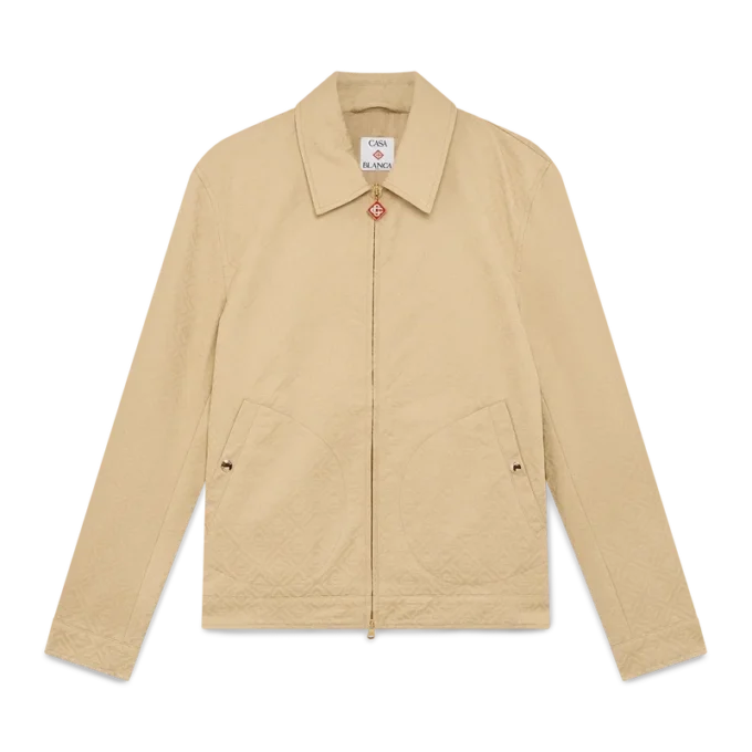 Jachetă din bumbac cu monogramă Jacquard