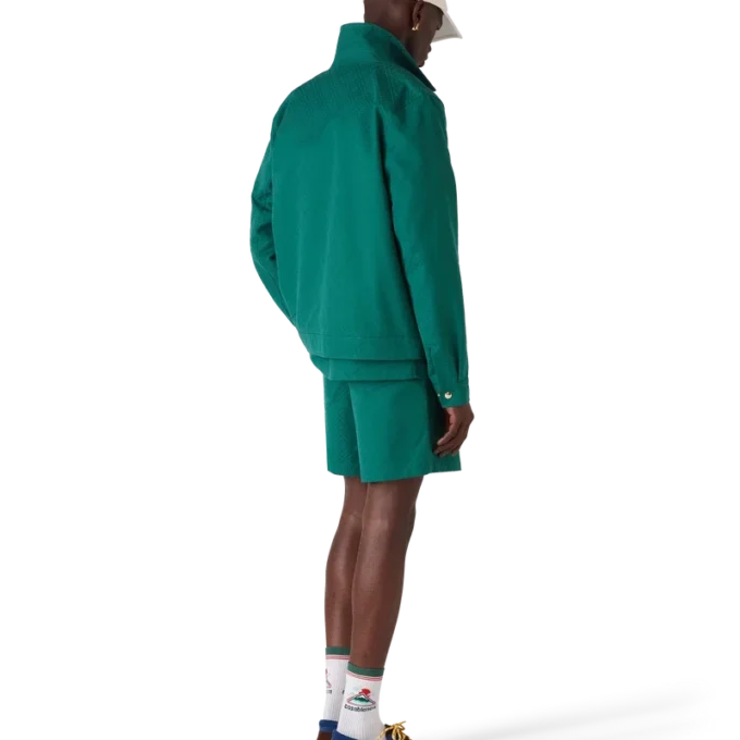 Jachetă din bumbac cu monogramă Jacquard