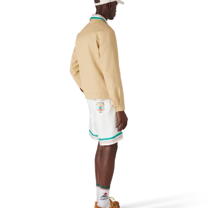 Jachetă din bumbac cu monogramă Jacquard