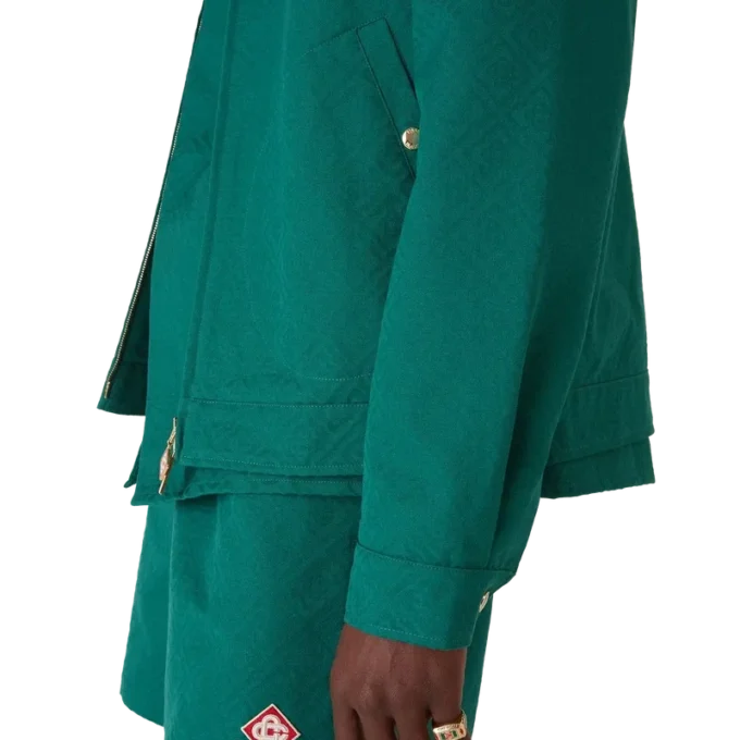 Jachetă din bumbac cu monogramă Jacquard