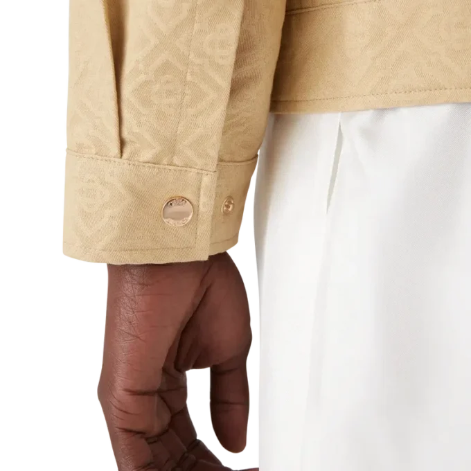 Jachetă din bumbac cu monogramă Jacquard