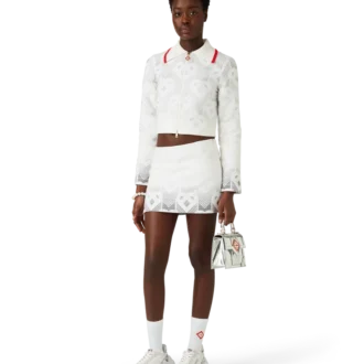 Jachetă din material de prosop cu monogramă în formă de inimă în degrade