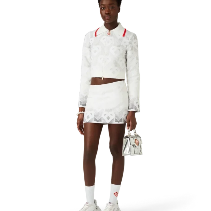 Jachetă din material de prosop cu monogramă în formă de inimă în degrade Jachetă din material de prosop cu monogramă în formă de inimă în degrade