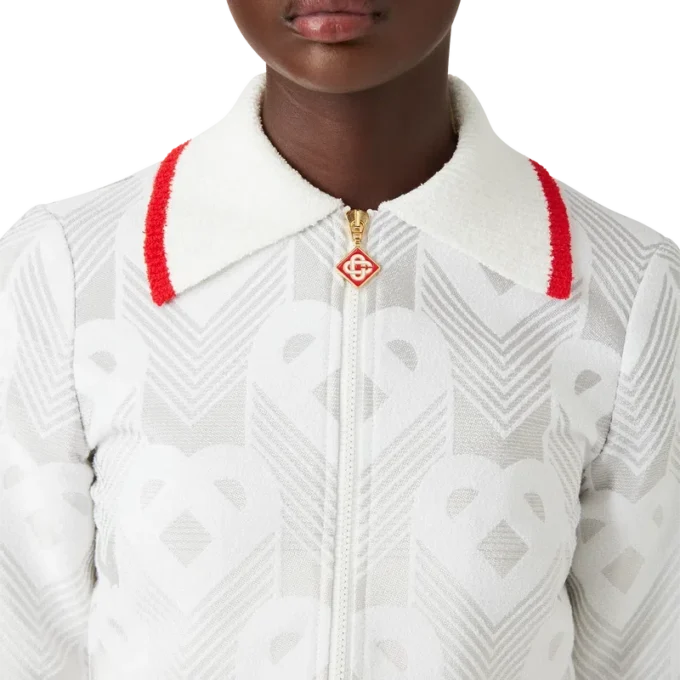 Jachetă din material de prosop cu monogramă în formă de inimă în degrade Jachetă din material de prosop cu monogramă în formă de inimă în degrade