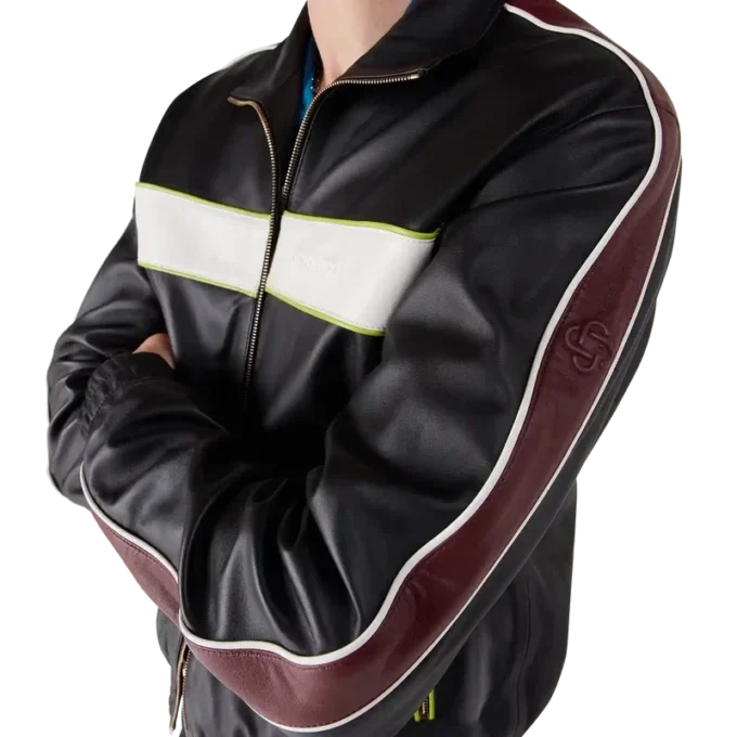 Jachetă din piele neagră