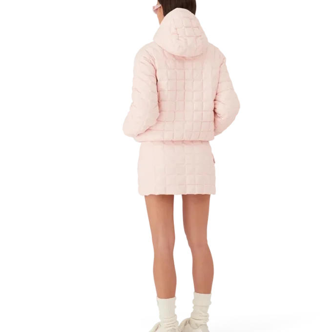 Jachetă matlasată din nailon cu glugă Jachetă matlasată din nailon cu glugă