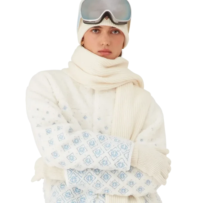 Jachetă scurtă din fleece cu monogramă brodată în degrade Jachetă scurtă din fleece cu monogramă brodată în degrade