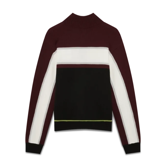 Jachetă sport din tricot merino cu dungi