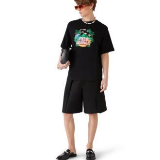 Mocasini negri cu bambus