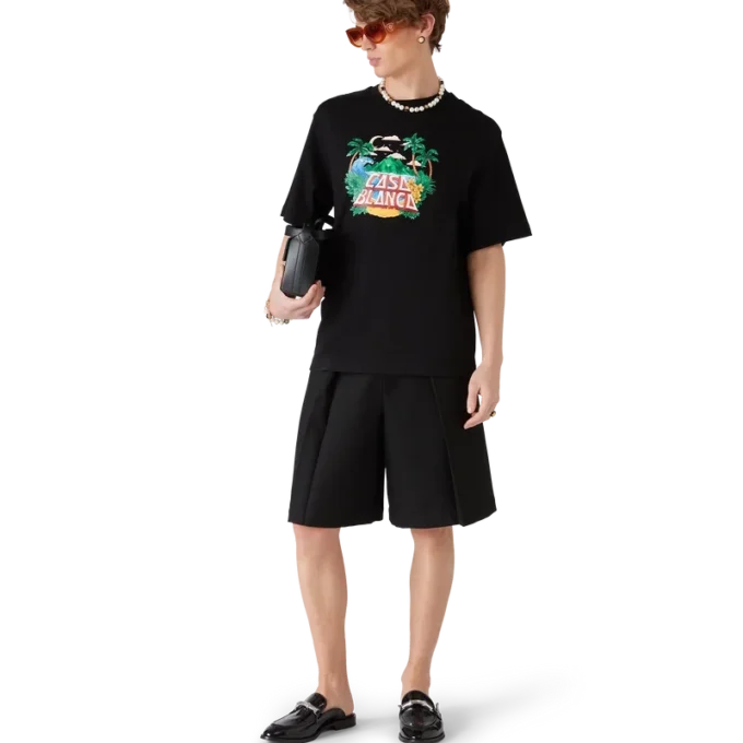 Mocasini negri cu bambus