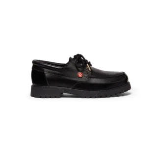 Încălțăminte de barcă din piele neagră pentru bărbați