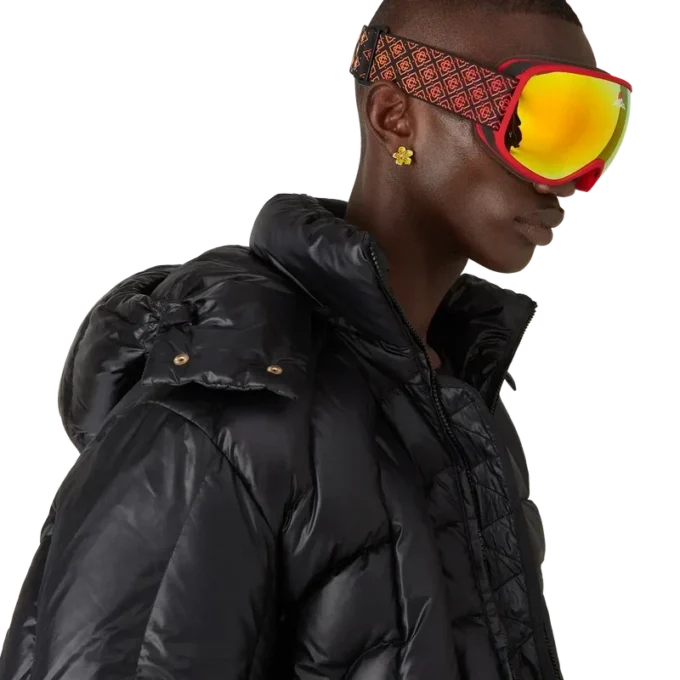 Ochelari de schi cu gradient roșu și portocaliu