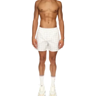 Șort de baie cu imprimeu în carouri