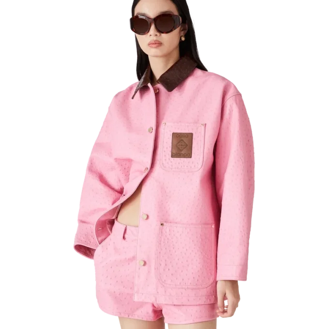 Palton de lucru din piele embosată