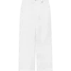 Pantaloni chino albi cu monogramă