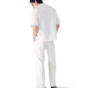Pantaloni chino albi cu monogramă