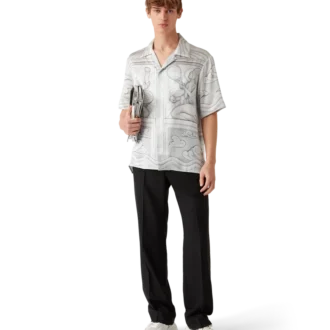 Cămășă din mătase cu mâneci scurte Sacred Stone