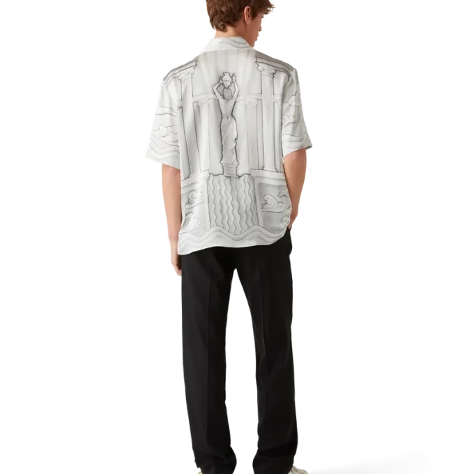 Cămășă din mătase cu mâneci scurte Sacred Stone