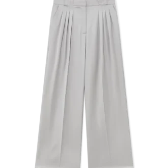 Pantaloni croiți din lână cu trei pliuri