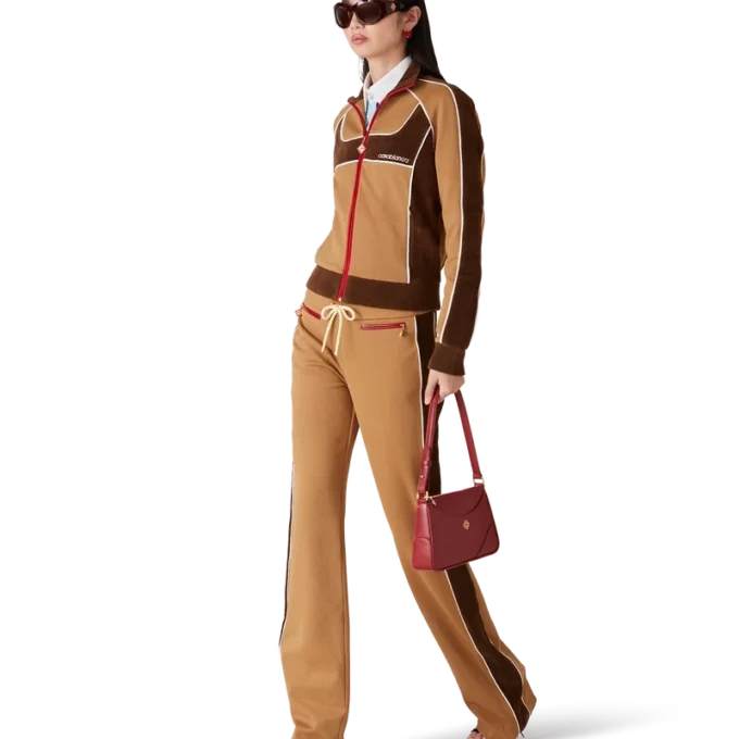 Pantaloni de trening cu inserții din chenilă