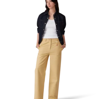 Pantaloni din bumbac cu monogramă Jacquard