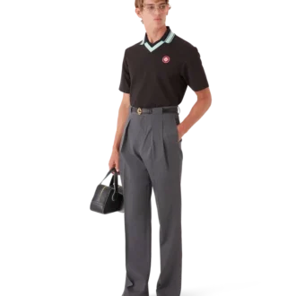 Pantaloni din lână cu bucle pentru curele