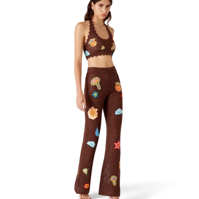 Pantaloni Motif Crochet