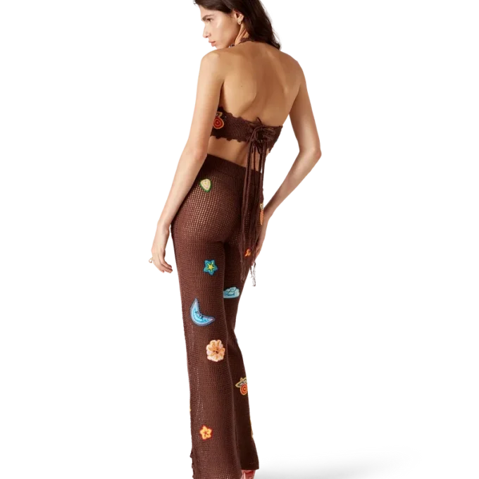 Pantaloni Motif Crochet