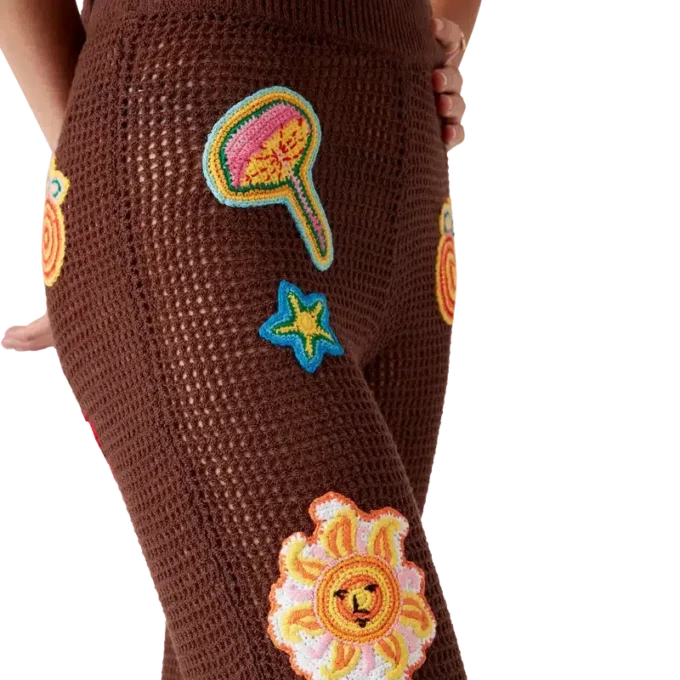 Pantaloni Motif Crochet