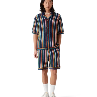 Cămașă cu dungi croșetată