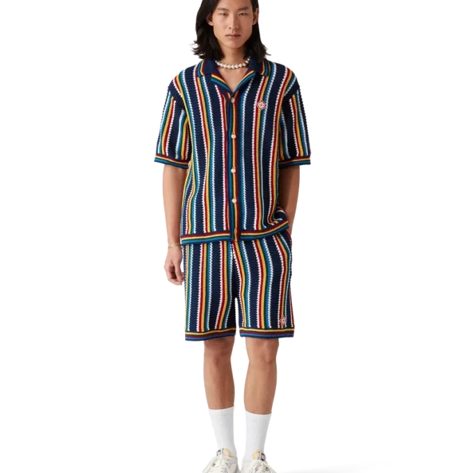 Cămașă cu dungi croșetată Cămașă cu dungi croșetată