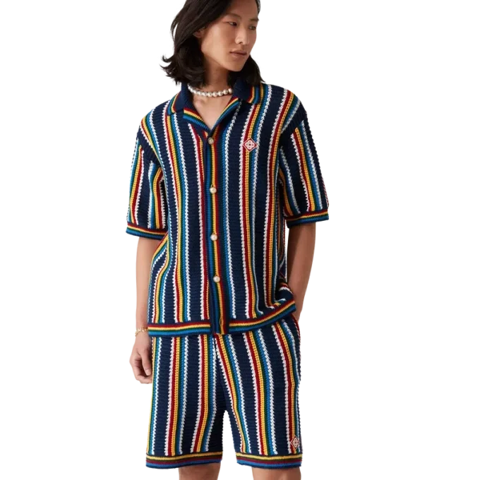 Cămașă cu dungi croșetată Cămașă cu dungi croșetată