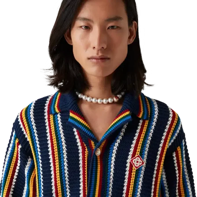 Cămașă cu dungi croșetată Cămașă cu dungi croșetată