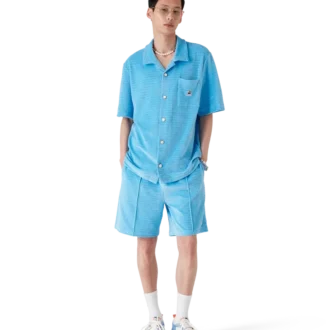 Pantaloni scurți cu dungi din velur