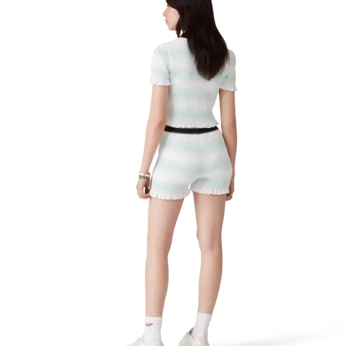 Pantaloni scurți cu dungi și pliuri Pantaloni scurți cu dungi și pliuri