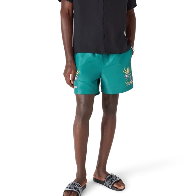 Pantaloni scurți de baie cu broderie Casa