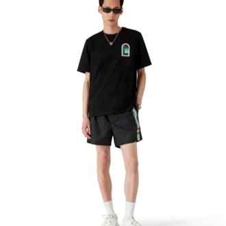 Pantaloni scurți de baie cu dungi jacquard monogram Pantaloni scurți de baie cu dungi jacquard monogram