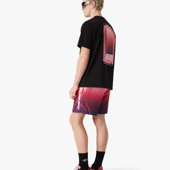 Pantaloni scurți de baie cu imprimeu degradé în nuanțe de vânătă Pantaloni scurți de baie cu imprimeu degradé în nuanțe de vânătă