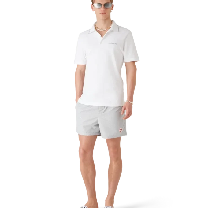 Pantaloni scurți de baie din jacquard cu monogramă Pantaloni scurți de baie din jacquard cu monogramă